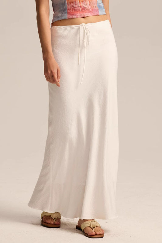 Bodycon-Midirock mit hoher Taille und Kordelzug