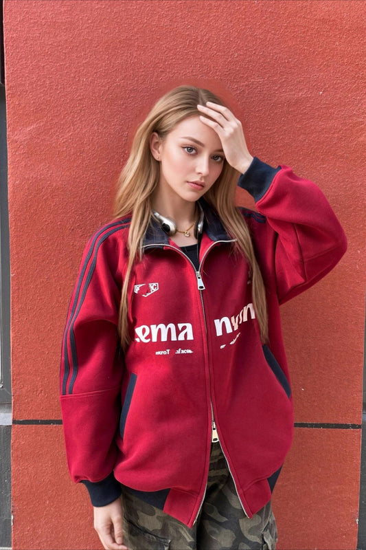 Kapuzenjacke aus schwerer Baumwolle mit Reißverschluss