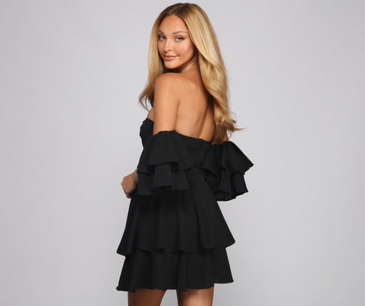 Ravishing Ruffles Stylish A-Line Mini Dress Dressy Dresses