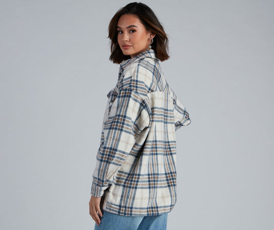 Plaid Shacket - Chill Out Casual Woven Jackets