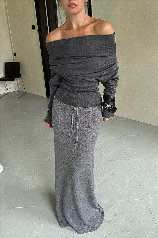 Schicke Vintage-Bluse mit Carmen-Ausschnitt und schulterfreiem Schnitt