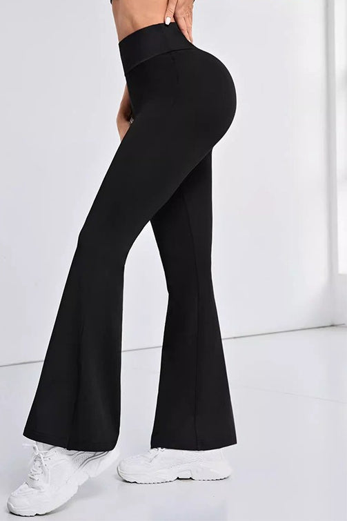 Hochgeschnittene, dehnbare, ausgestellte Yoga-Leggings