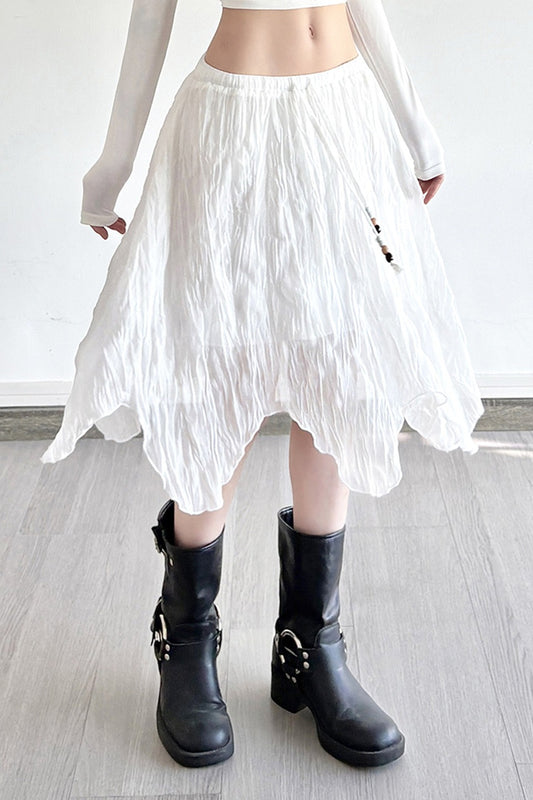 Asymmetrischer Minirock mit Perlen