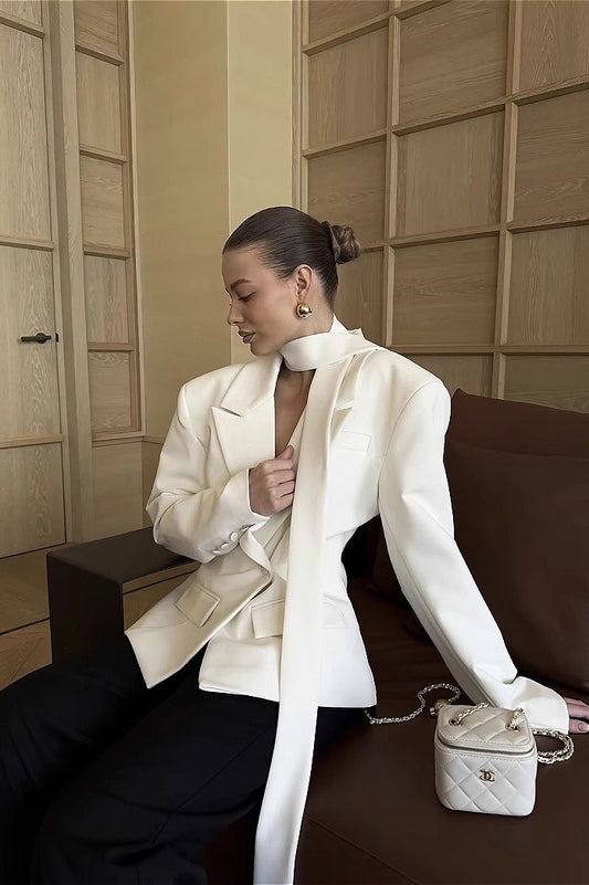 Vintage Blazer mit einfarbigem Revers