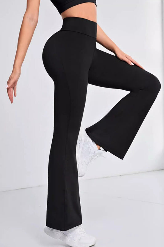 Hochgeschnittene, dehnbare, ausgestellte Yoga-Leggings