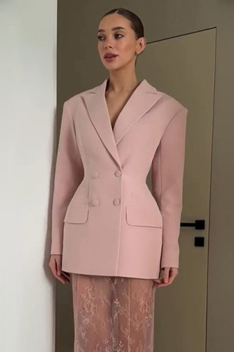 Rosa Blazer mit Knöpfen