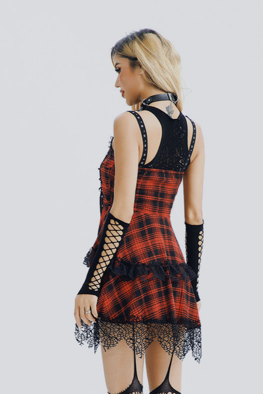 Y2K Gothic-Kleid aus Spitze