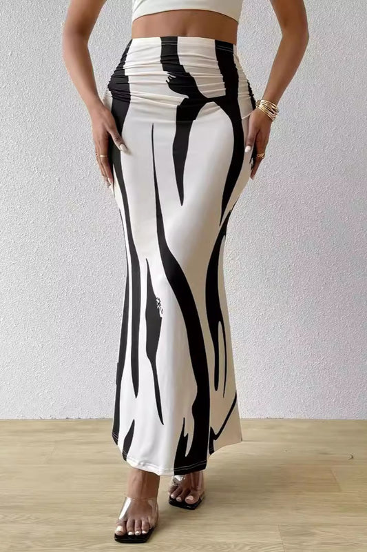 Fishtail Print Maxi Skirt