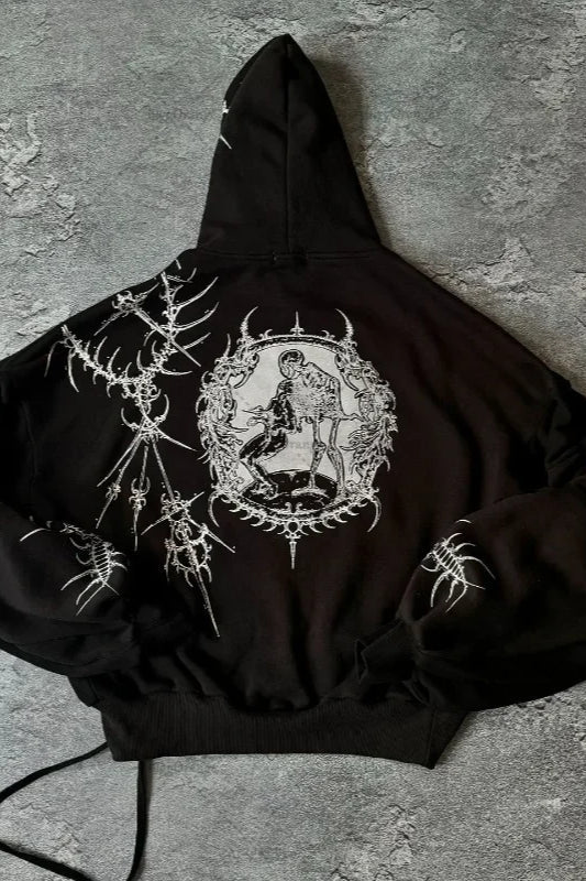 Oversize-Hoodie mit Retro-Print und personalisiertem Aufdruck