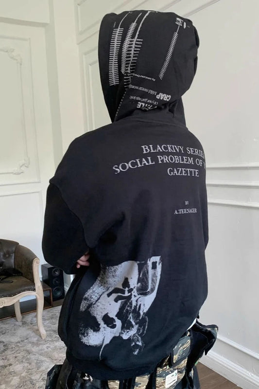 Gothic Punk Reißverschluss Hoodie