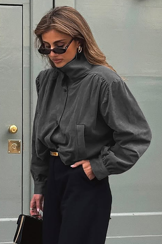 Schicke Langarmjacke im Wildleder-Stil