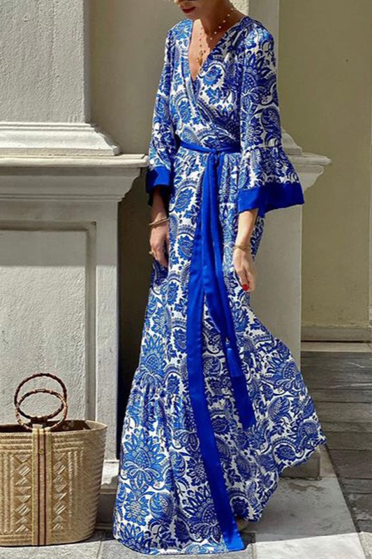 Maxikleid mit böhmischem Blumenmuster