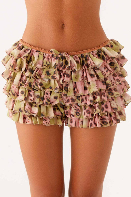 Minirock mit Spitzenbesatz und Rüschen