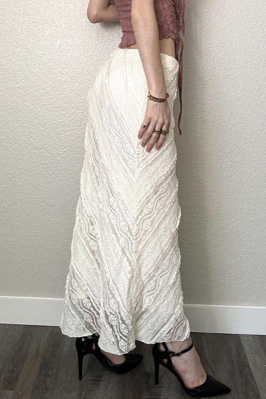 Bodycon-Rock aus Spitzentwill mit niedriger Taille