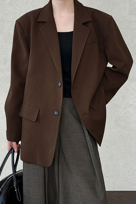 Oversize-Blazer mit Waffelstruktur