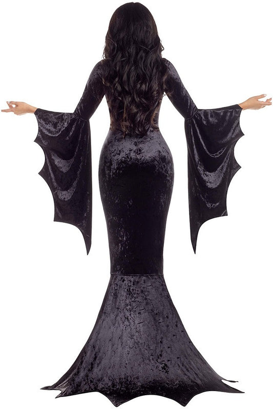 Black Velvet Batwing Gothic Vampire Costume Dress