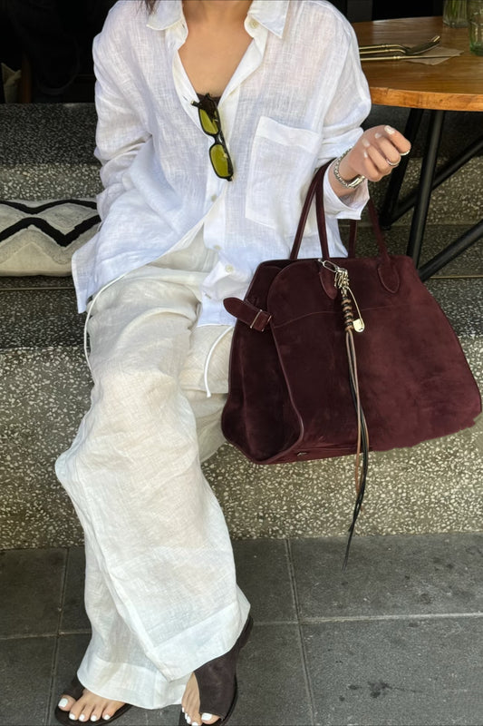 Linen Loose Fit Long Sleeve Blouse