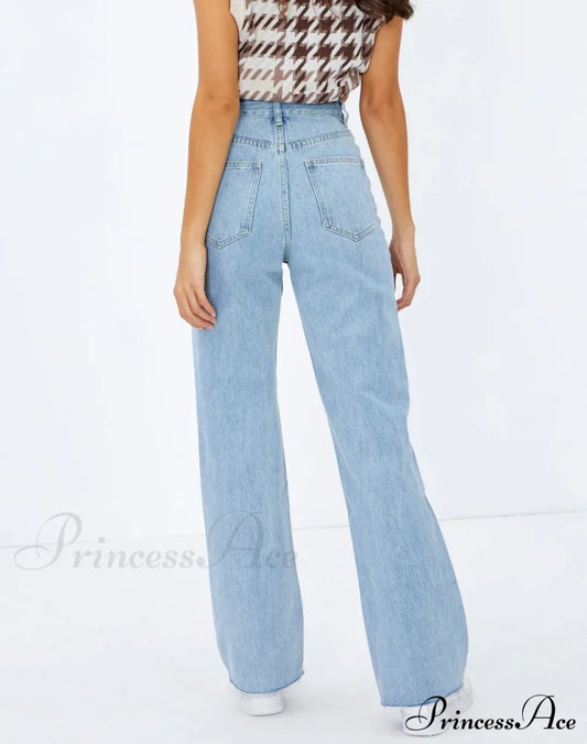2024 New Casual For Women High Waist Loose Denim Straight Leg Fashion Street Female Jean