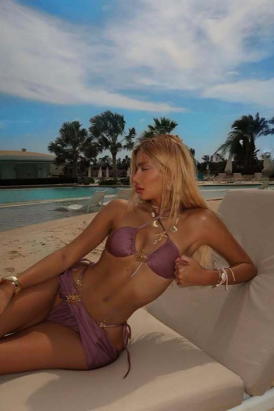 Solides 3-teiliges Bikini-Set