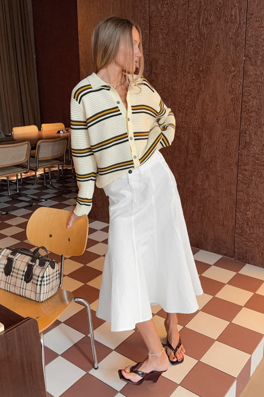 Panelled Fishtail Midi Skirt