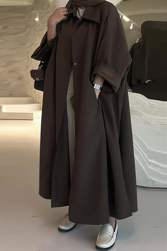 Oversized Single Breasted Maxi Trench Coat