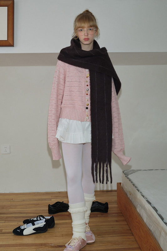 Unisex-Schal mit vertikalen Streifen aus 25 % Wollmischung