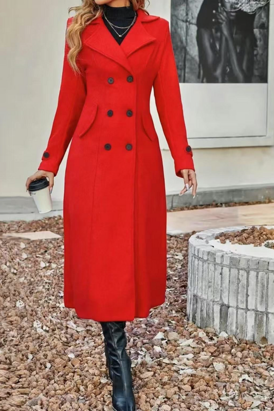 Schicke, doppelreihige Oberbekleidung aus Wollmischgewebe mit Revers