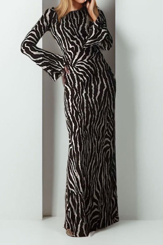 Langärmliges Maxikleid mit Blumenmuster im Bohemian-Stil