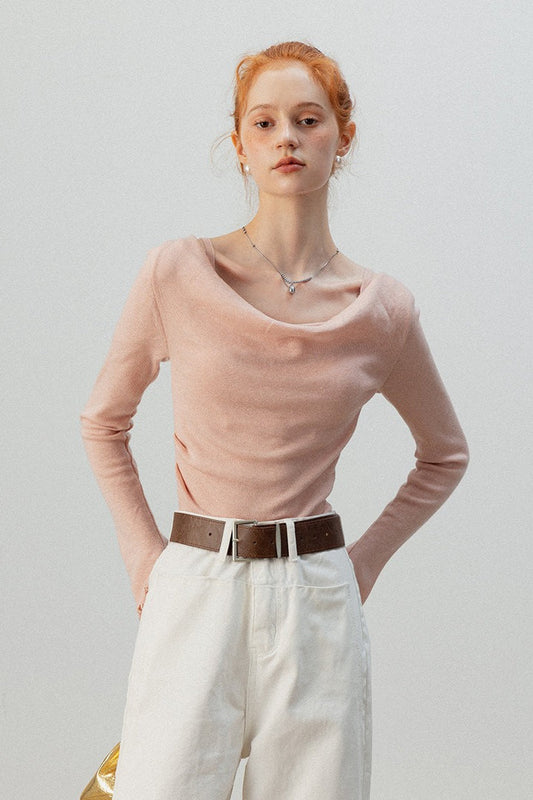 Burgunderfarbenes zweiteiliges Stricktop