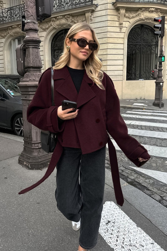 Dicker brauner Zweireiher aus Wolle