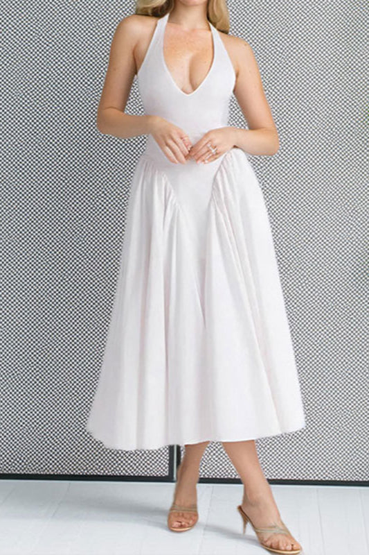 Neckholder-Partykleid mit festem, figurbetontem Rücken