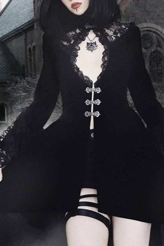 Gothic-Kleid mit Spitzenlaterne