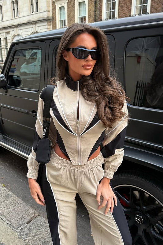 Chic Asymmetrical Patchwork Two Piece Set