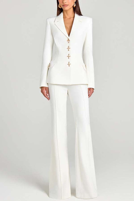 Blazer mit Metallknöpfen und langen Ärmeln