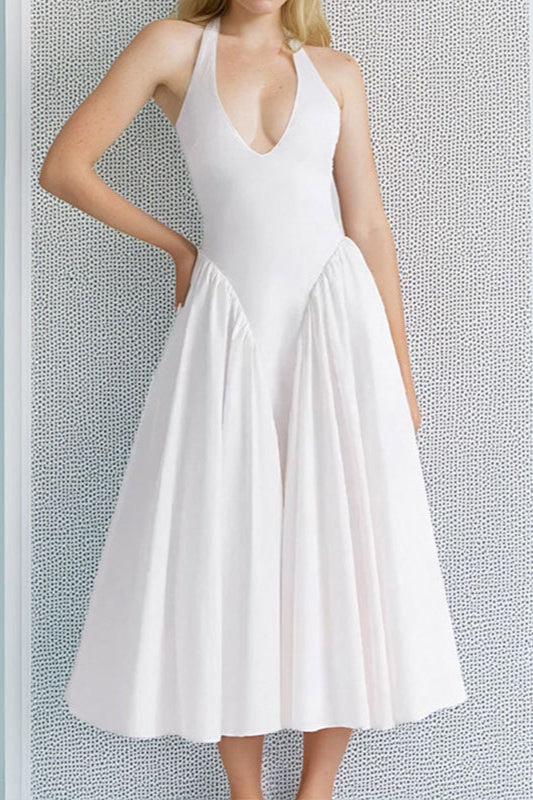 Neckholder-Partykleid mit festem, figurbetontem Rücken