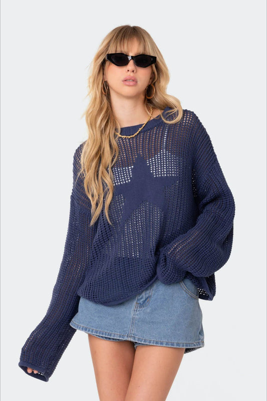 Sexy Hohlstrickpullover