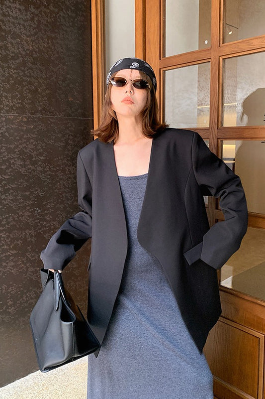 Oversized schwarzer Freizeitblazer