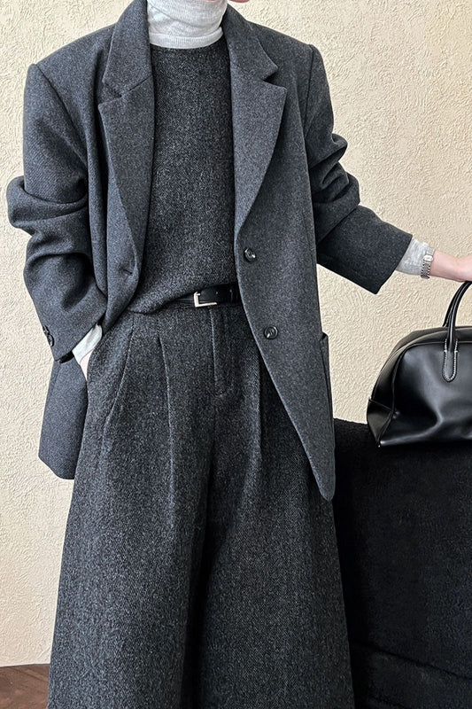 Blazer aus Wollmischung mit lockerer Passform