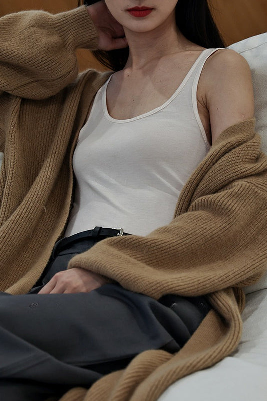 Ärmelloses Stricktop aus Wollmischung