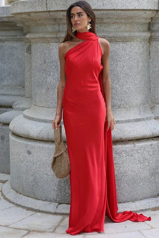 rückenfreies Partykleid mit Schärpenbindung