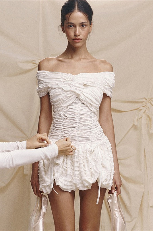 Sexy Solid Off Shoulder Backless Bodycon Mini Dress