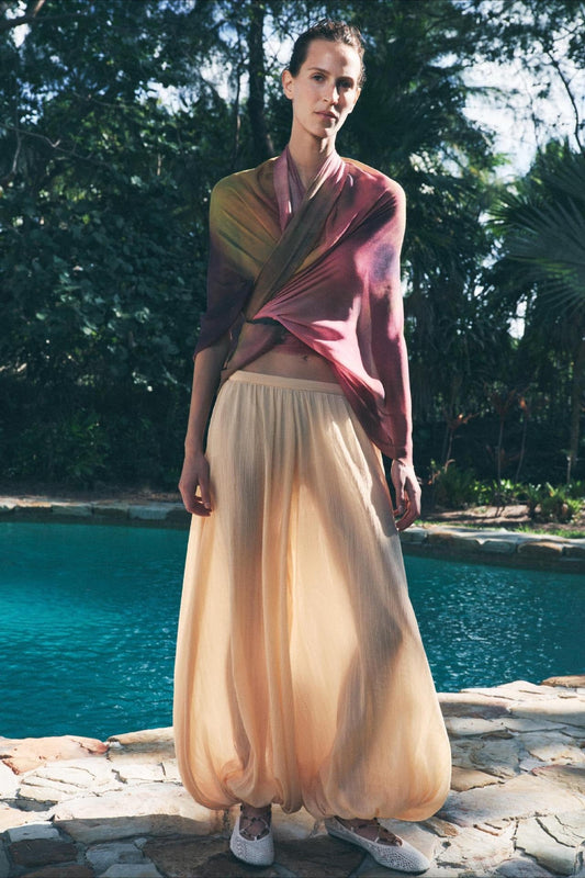 Plissierte Jogginghose mit hoher Taille