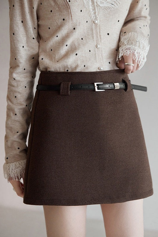 Rock mit einfarbigem Tartanmuster