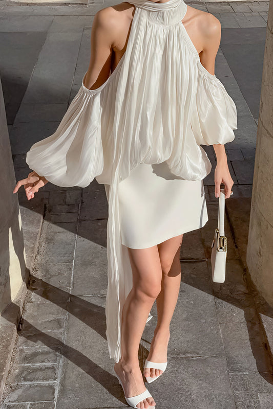 Unique Design Off Shoulder Long Sleeve Blouse