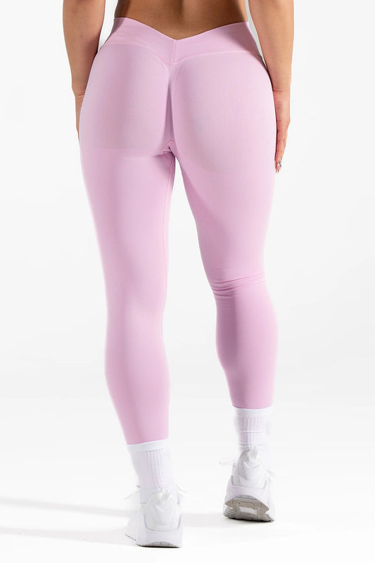 Nahtlose Yoga-Leggings mit hohem Bund, V-Ausschnitt und Bauchkontrolle