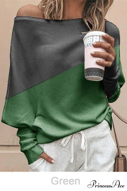 5 In T-Shirt Off-Shoulder Colors S / Green Tops