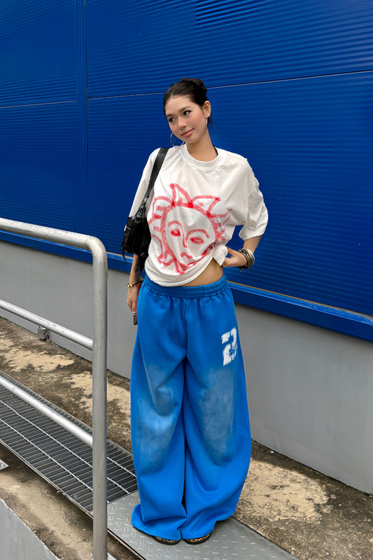 Y2K Oversized blaue Jogginghose