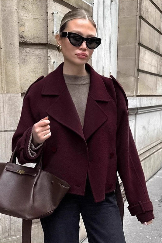 Dicker brauner Zweireiher aus Wolle