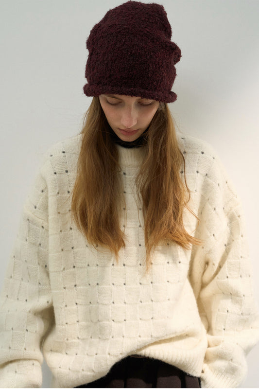 Locker geschnittener Rundhalspullover aus Wollmischung