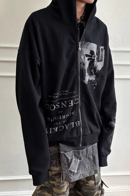 Gothic Punk Reißverschluss Hoodie
